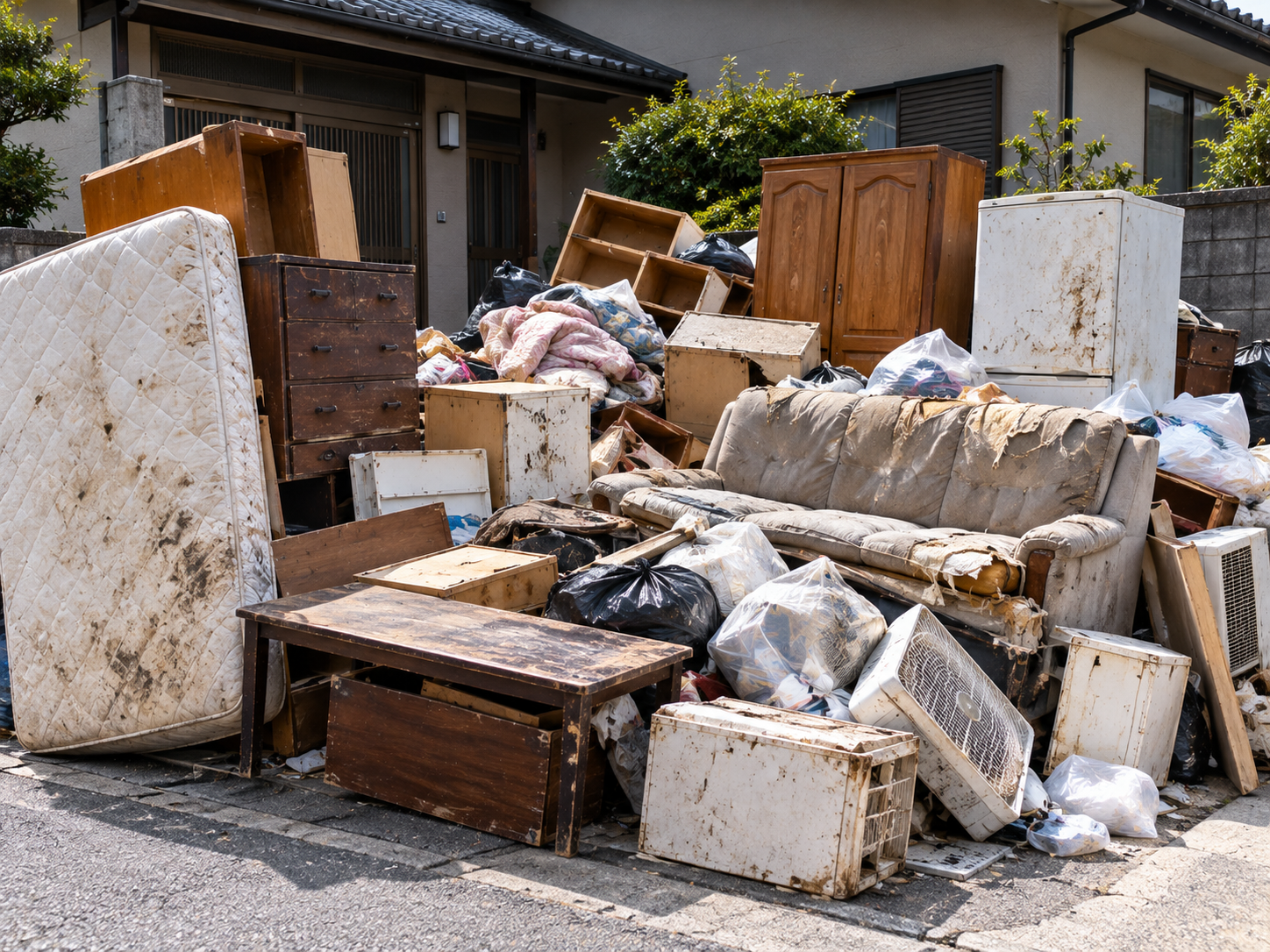 ゴミに隠れてエアコンも使えない！暑い時期を迎える前に高知市のゴミ屋敷を一斉に片付けた記録
